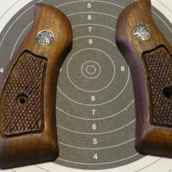 Plaquettes de crosse noyer Round Butt revolver 38/357 S&W