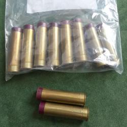 Lot n2 de 10 douilles  de calibre 20 cartonnée & laiton  rechargable pour fusil de chasse