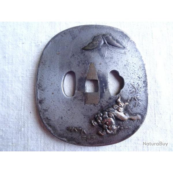 0126X lot tsuba en fer de katana , wakisachi  ou naginata , sabre  japonais