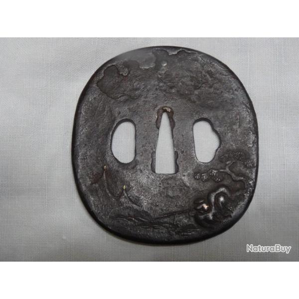 A209X lot grand tsuba en fer pour katana  poque do