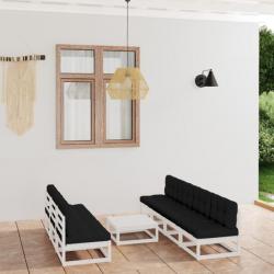 Salon de jardin 8 pcs avec coussins Bois de pin massif