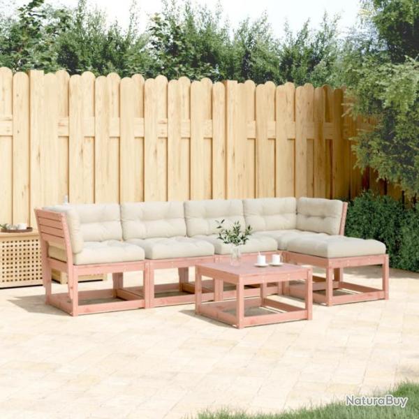 Salon de jardin 5 pcs avec coussins bois massif douglas