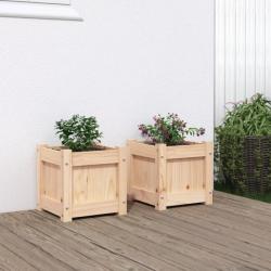 Jardinières 2 pcs bois de pin massif