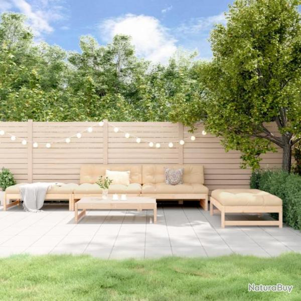 Salon de jardin 5 pcs bois massif de pin