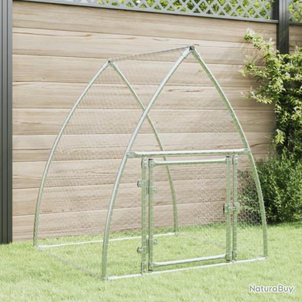 Cage pour poules argent 100x105x120 cm acier galvanis