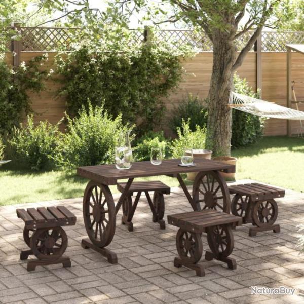 Ensemble  manger de jardin 5 pcs bois de sapin massif