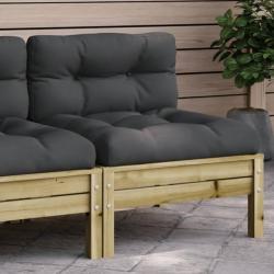 Canapé de jardin sans accoudoirs et coussins bois pin imprégné