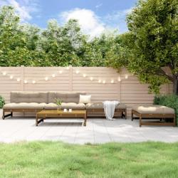 Salon de jardin 5 pcs marron miel bois de pin massif