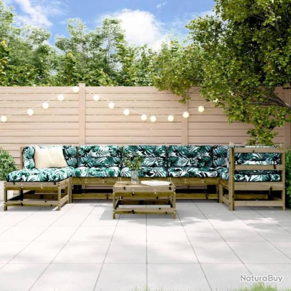 Salon de jardin 8 pcs bois de pin imprgn