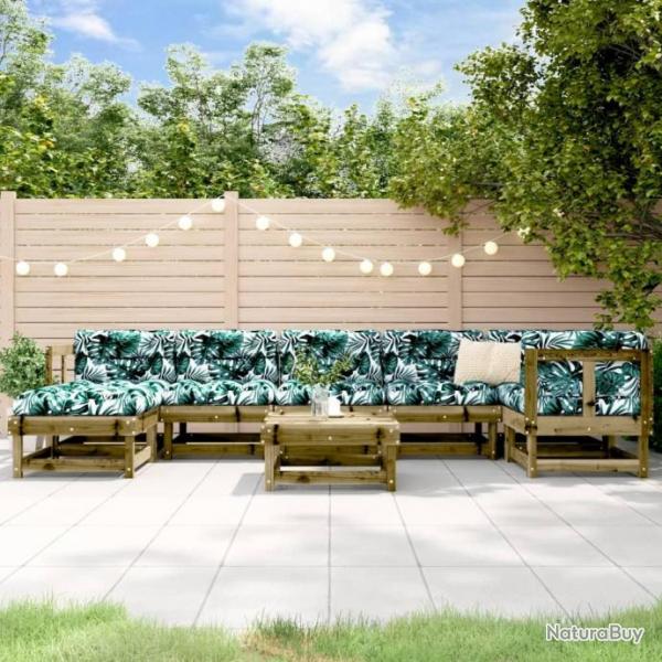 Salon de jardin 8 pcs bois de pin imprgn