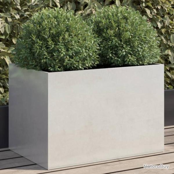 Jardinire argent 62x40x39 cm acier inoxydable