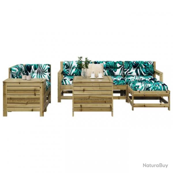 Salon de jardin 7 pcs bois de pin imprgn