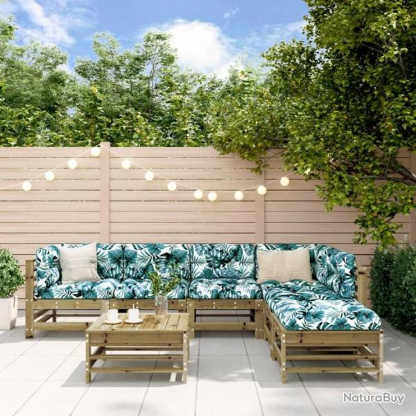 Salon de jardin 7 pcs bois de pin imprgn