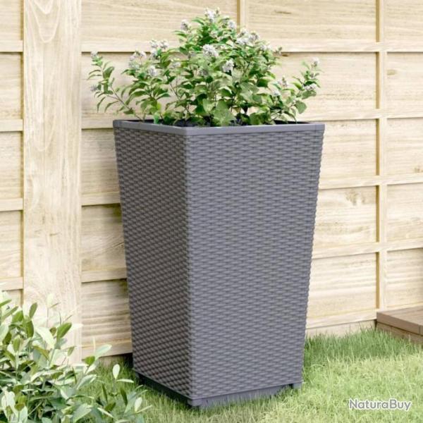 Jardinires 4 pcs gris 32,5x32,5x57 cm polypropylne