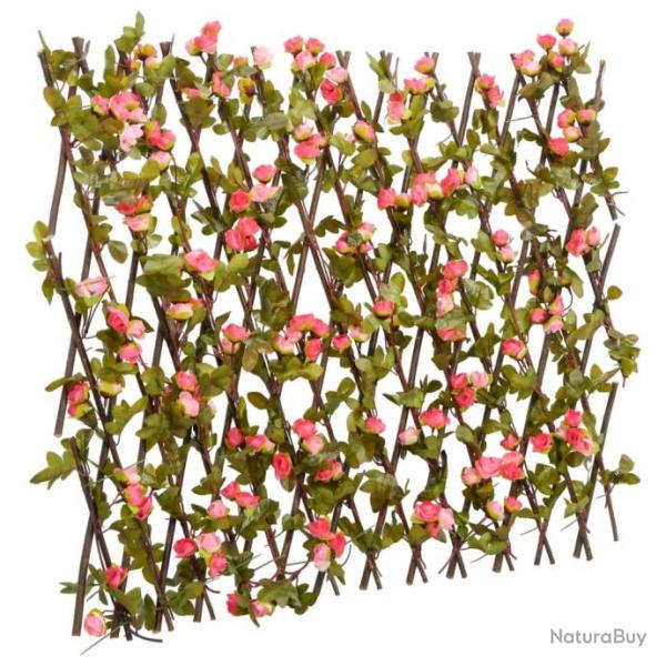 Treillis de lierre artificiel extensible rose fonc 180x60 cm