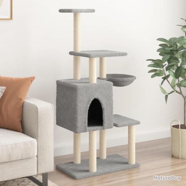 Arbre  chat avec griffoirs en sisal Gris clair 131 cm