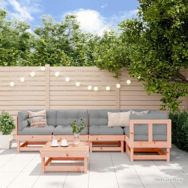 Salon de jardin 6 pcs bois massif douglas