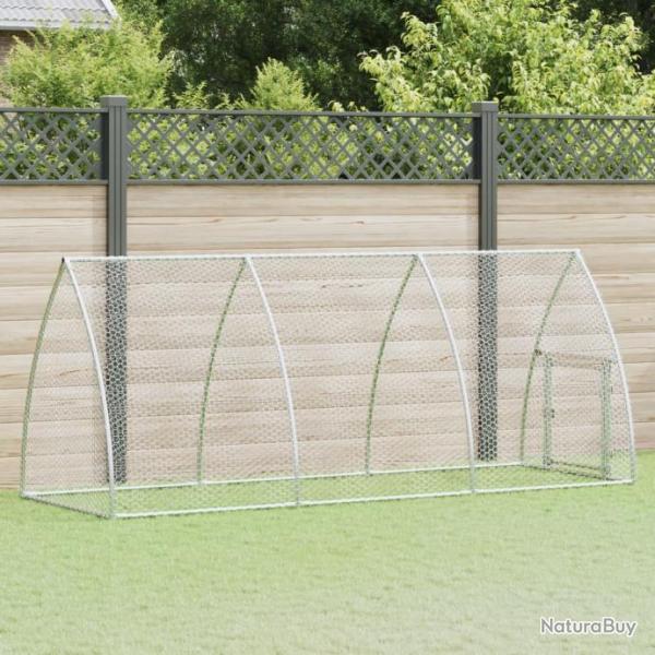 Cage pour poules argent 300x105x120 cm acier galvanis