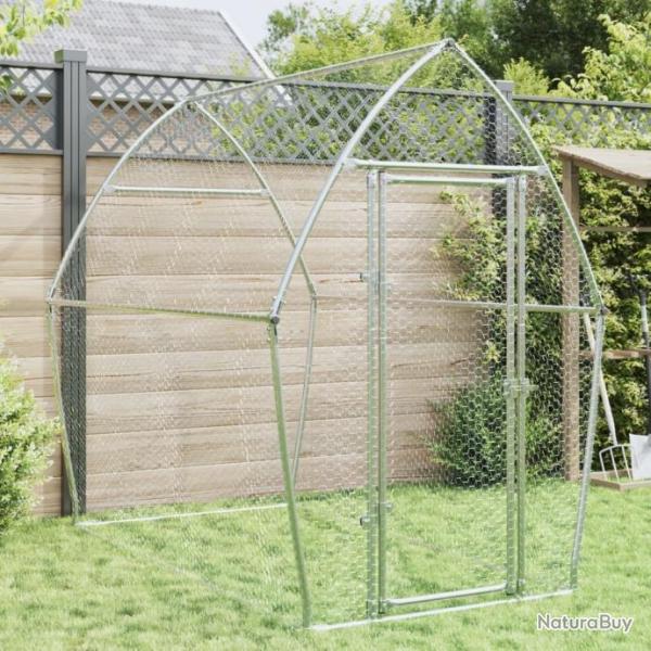 Cage pour poules argent 200x105x182 cm acier galvanis