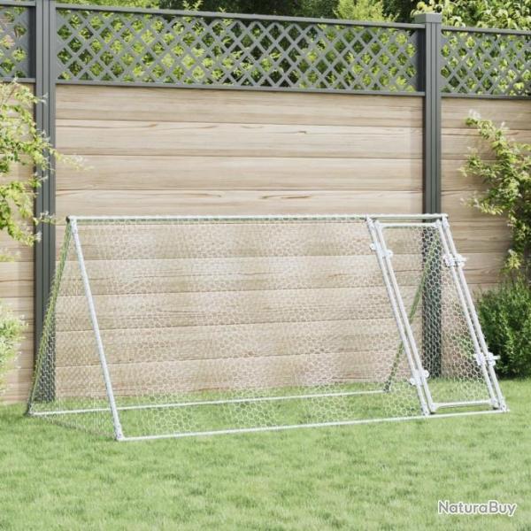 Cage pour poules argent 200x105x91 cm acier galvanis