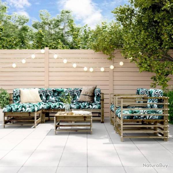 Salon de jardin 7 pcs bois de pin imprgn