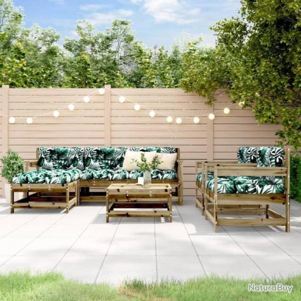 Salon de jardin 7 pcs bois de pin imprgn