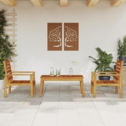 Ensemble de salon de jardin 3 pcs bois d'acacia solide