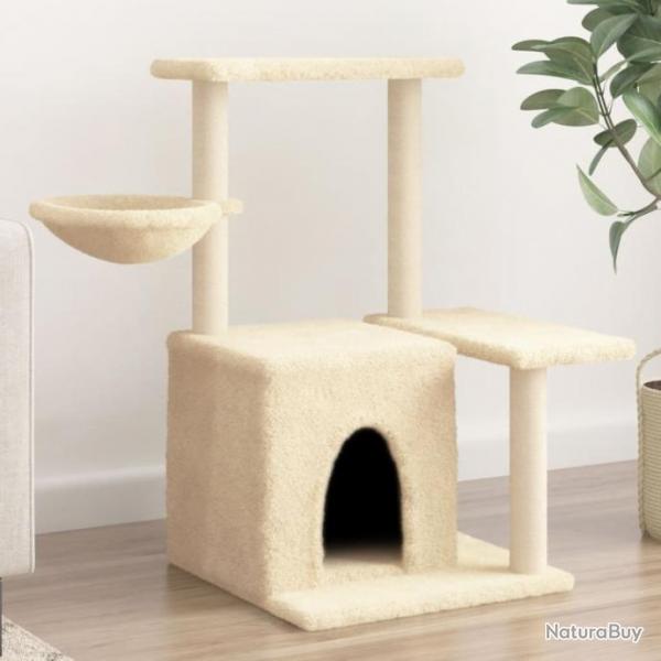 Arbre  chat avec griffoirs en sisal Crme 83 cm