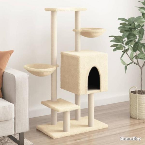 Arbre  chat avec griffoirs en sisal crme 117 cm