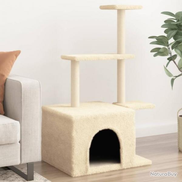 Arbre  chat avec griffoirs en sisal crme 110 cm