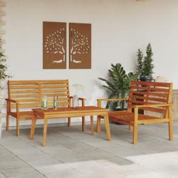 Ensemble de salon de jardin 3 pcs bois d'acacia solide