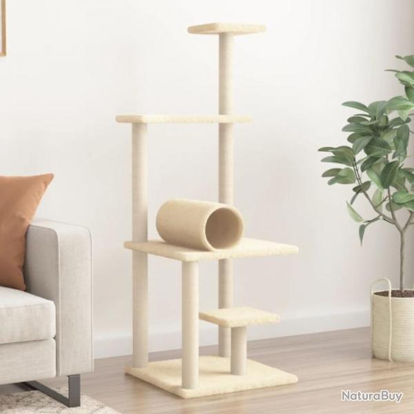 Arbre  chat avec griffoirs en sisal crme 136 cm