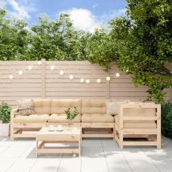 Salon de jardin 6 pcs Bois de pin massif