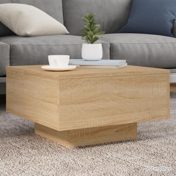 Table basse chne sonoma 55x55x31 cm bois d'ingnierie