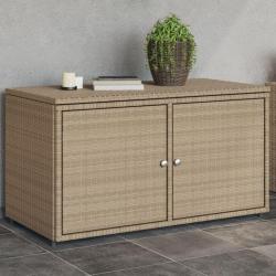 Armoire de rangement jardin beige 110x55x60,5 cm résine tressée