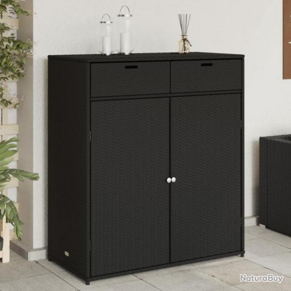 Armoire de rangement de jardin noir 105x55x113cm rsine tresse