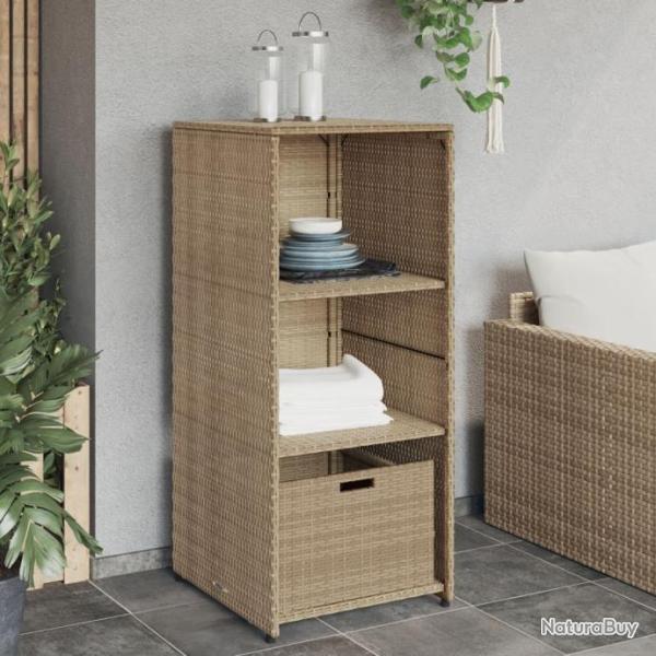 Armoire de rangement de jardin beige 50x55x115cm rsine tresse