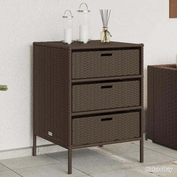 Armoire de rangement de jardin marron 55x59x80cm rsine tresse