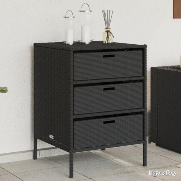 Armoire de rangement de jardin noir 55x59x80 cm rsine tresse