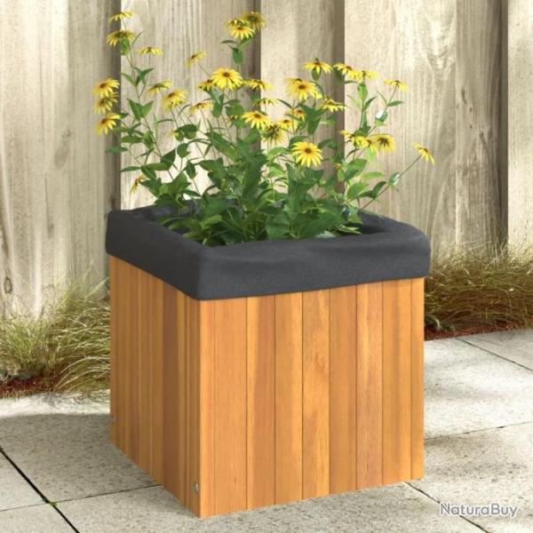 Jardinire 35x35x35 cm bois massif d'acacia