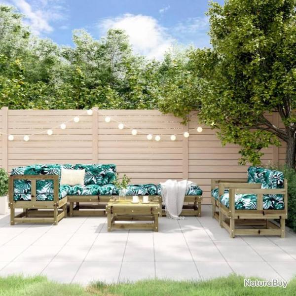 Salon de jardin 8 pcs bois de pin imprgn