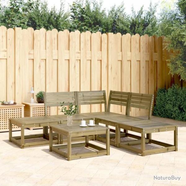 Salon de jardin 5 pcs bois de pin imprgn