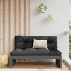 Canapé central de jardin gris 120x80 cm bois de pin massif