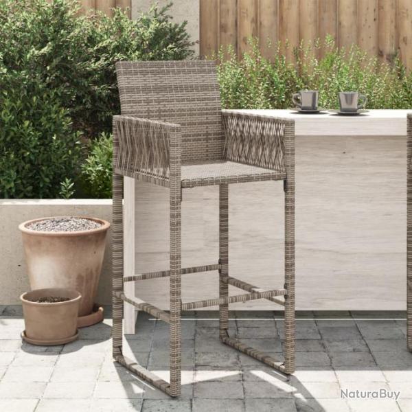 Tabourets de bar de jardin lot de 2 gris rsine tresse