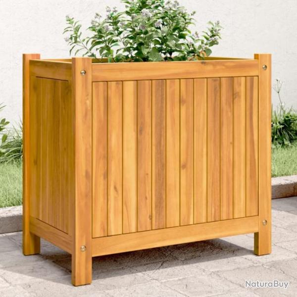 Jardinire avec doublure 54x31x50 cm bois massif d'acacia