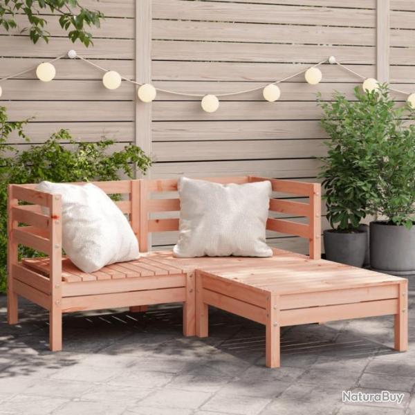 Canap de jardin 2 places avec repose-pied bois massif douglas