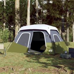 Tente de camping avec lumière LED 6 personnes vert clair