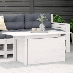 Table de jardin blanc 100x50x75 cm bois massif de pin