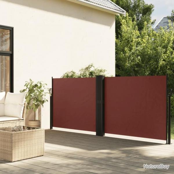 Auvent latral rtractable marron 140x600 cm