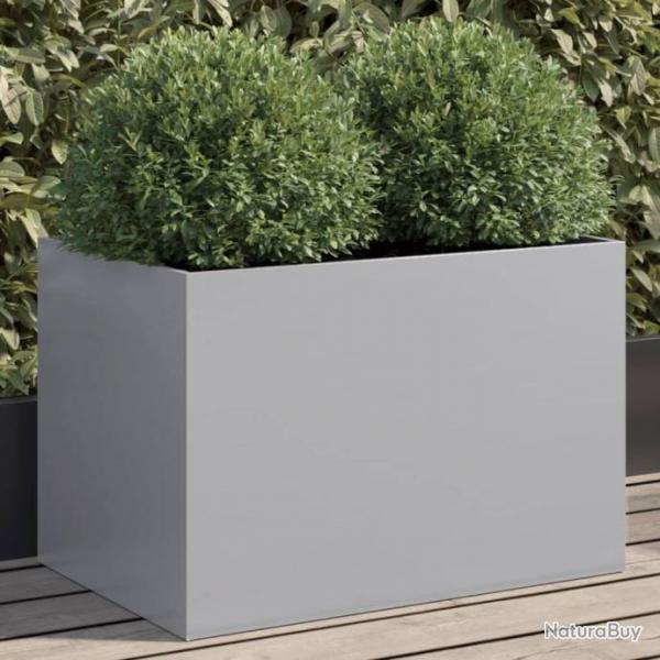 Jardinire argent 62x40x39 cm acier galvanis